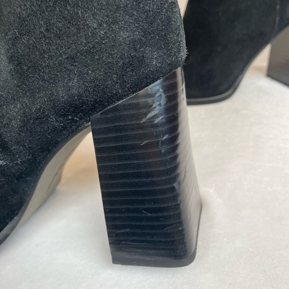 Sam Edelman black Ivette block heel suede bootie size 7.5 - Picture 3 of 8